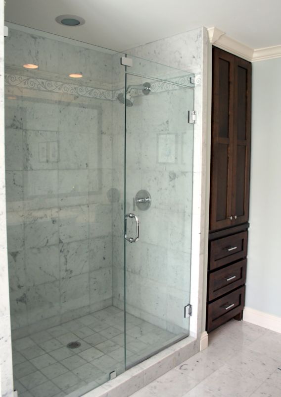 Contemporary Shower with Frameless Glass